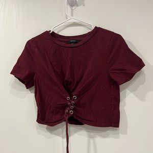Burgundy tie top